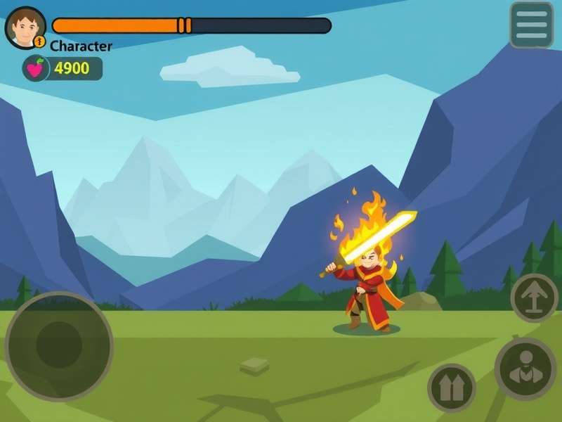 Flaming Blade Bash Gameplay Screenshot